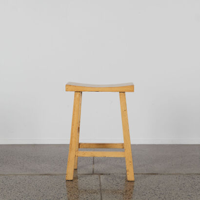 A Single Lacquered Asian Stool