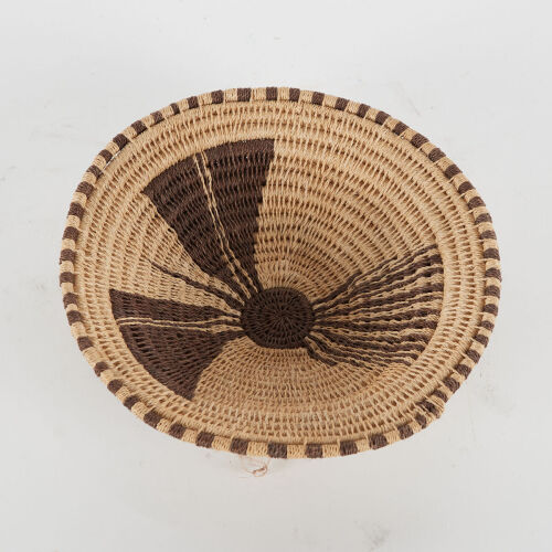 A Vintage Zulu Mbenge Hand-Woven Ilala Baskets South Africa