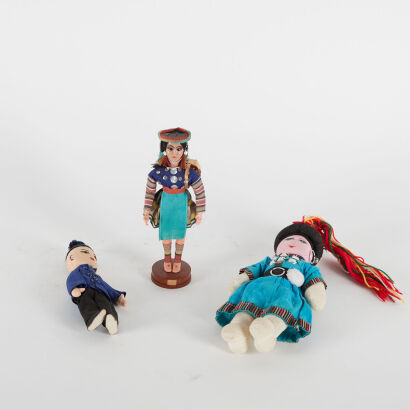 A Trio of Vintage World Travel Dolls