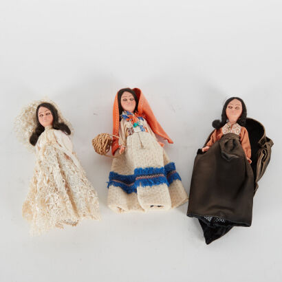 A Trio of Vintage World Travel Dolls