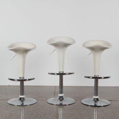 A Trio of Bombo style Barstools