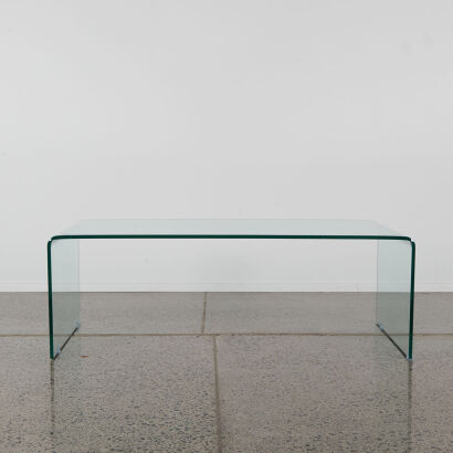 A Glass Waterfall Coffee Table