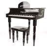 A Miniature Black Lacquered Grand Piano and Stool
