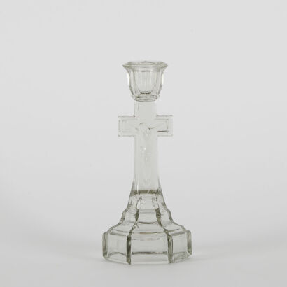 An Inari Jesus Of Nazareth Glass Candle Holder