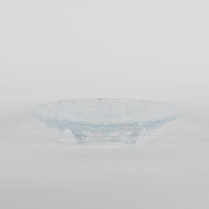 A Swedish Nybro Glasbrok Art Glass Iceberg Platter