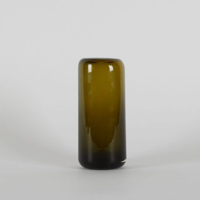 A Green Handblown Swedish Art Glass Vase