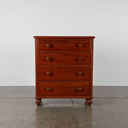 A Rose And Heather NZ Kauri Four Draw Scotch Chest