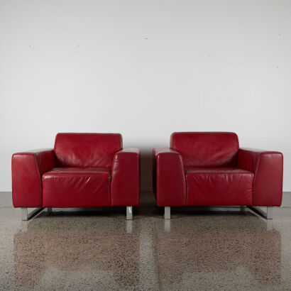 A Pair Of Contemporary Leather Chairs