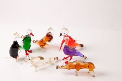 Seven Bols minatures c1930s hand blown in one lot