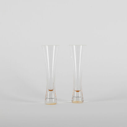 A Pair Of Veuve Clicquot Champagne Flutes