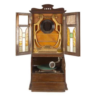 A Rare German Klingsor Miniature Bureau Cased Gramophone