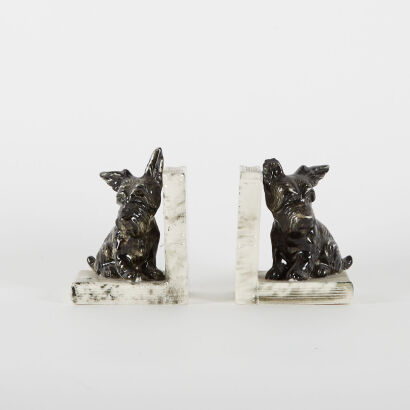 A Pair of Ceramic Scotty Dog Bookends