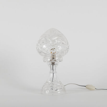 A Vintage French Cut Glass Crystal Table Lamp