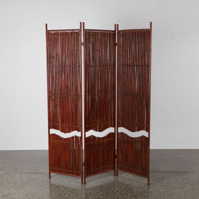 An Oriental Style Bamboo Folding Room Divider