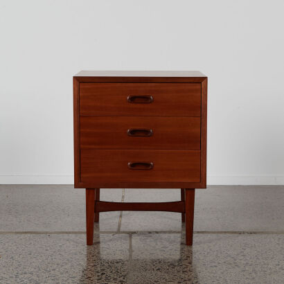 A Three Drawer Mid-Century Bedside Cabinet