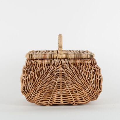 A Large Cane Frame Basket