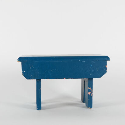 A Vintage Blue Wooden Step Stool