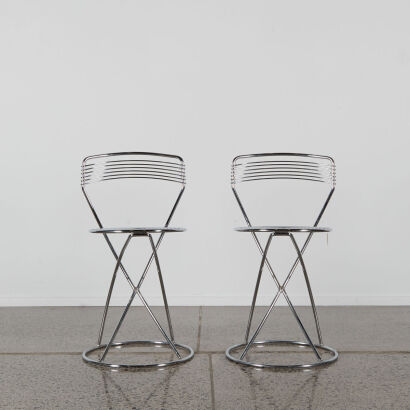 A Pair Of Chrome Wire Chairs