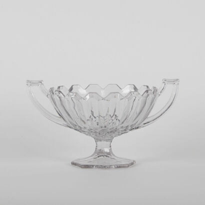 A Vintage Glass Trophy Handled Bowl