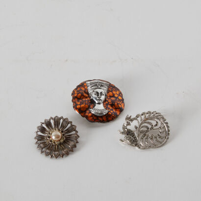 A Collection Of Three Vintage Brooches