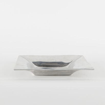 A Large Square Aluminium Bowl