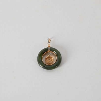 A Circular Jade Chinese Pendant