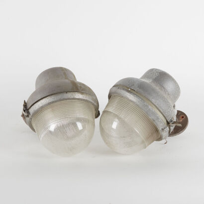 A Pair of British Industrial Lamps by Revo C.1950