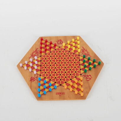 A Wooden Diamond-Shaped Cribbage Board By Jomax Toys Nz Circa 1950s