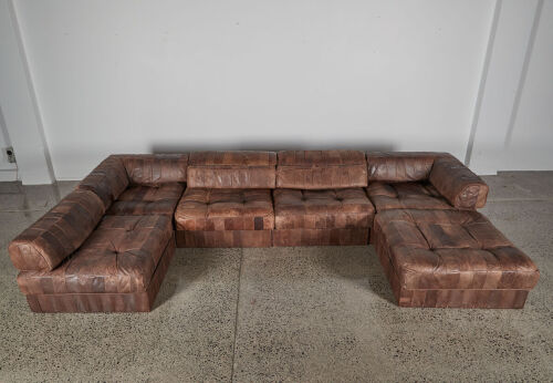 A Rare De Sede DS88 Patch Leather Modular Sofa Switzerland 1970s