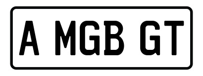 Personalised plate: A MGB GT