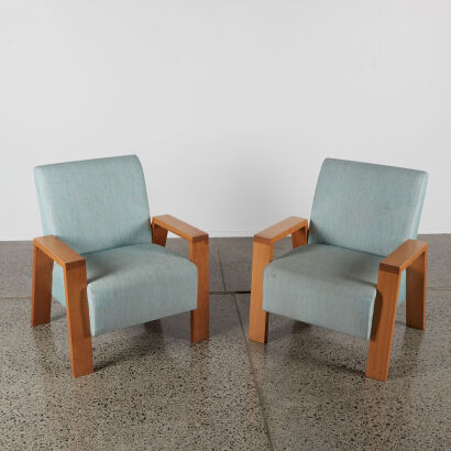 A Pair of Contemporary Design Armchairs