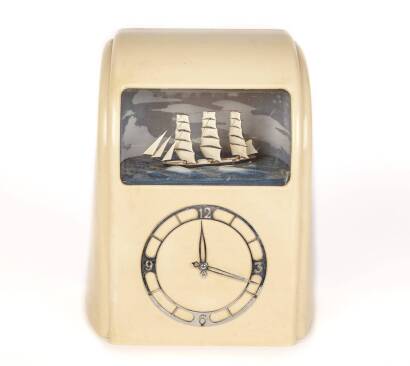 A Stylish Cream Bakelite Vitascope Dioramic Electric Clock