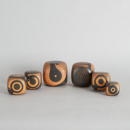 A Set of Six Anneke Borren Cubes