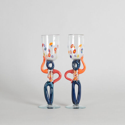 A Pair of Antony Genet and Berinthia Binni Goblets