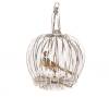 An Alloy Flat Wire Hanging Spherical Cage with Bird