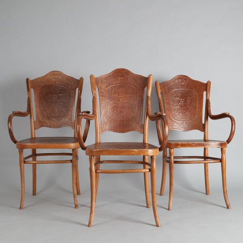 A Set of Three Vienna Secession Bentwood Chairs by J & J Kohn