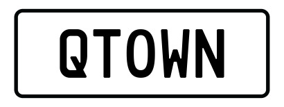 Personalised Plate: QTOWN