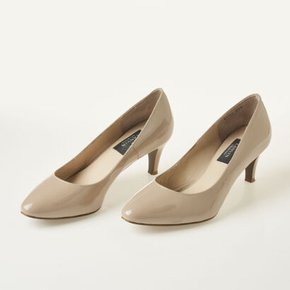 Lanvin Patent Rounded Toe Pumps