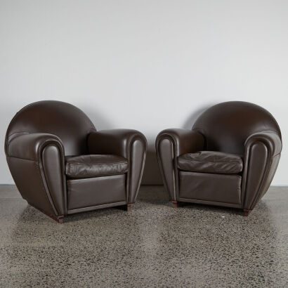 A Pair of Poltrona Frau Vanity Fair Armchairs