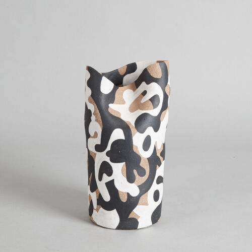 An Andrew Plymin Stoneware Camo Vessel