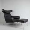 A Lounge Chair and Footstool by Hans Wegner