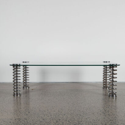 A 1970s Glass Coffee Table for Pieff