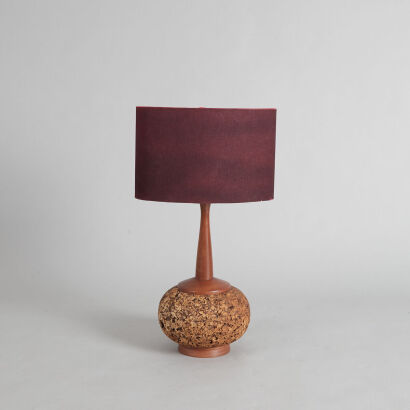 A Mid-Century Cork Table Lamp