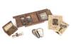 A Bag Lot: Miniature Stereoscope, Fatima, Animated Portrait, Pitch Pipe