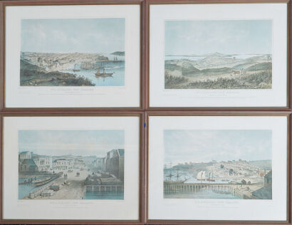 J P HOGAN Four prints of Auckland, New Zealand