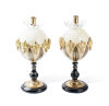 A Pair of Anthony Redmile Style Ostrich Egg Candlesticks