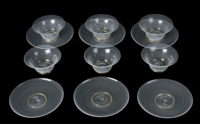 A Set of Six Murano Persepolis Bowls and Plates