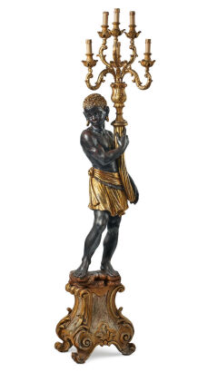 A French Blackamoor Figure Torchère Lamp