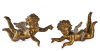 A Pair of Italian Baroque Style Carved and Gilt Hanging Putti Figures