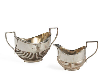 A Sterling Silver Cream Jug and a Sterling Silver Sugar Bowl